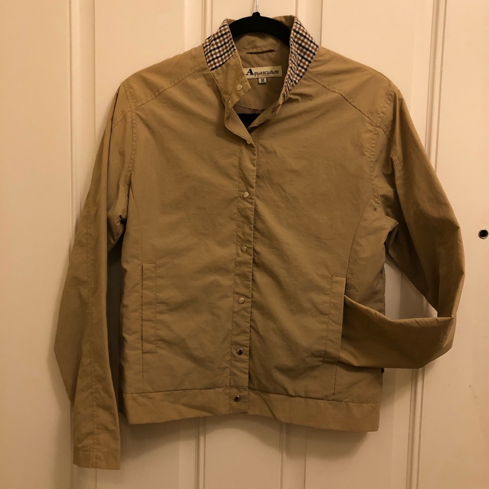 Aquascutum lightweight jacket coat from England tan khaki designer M medium